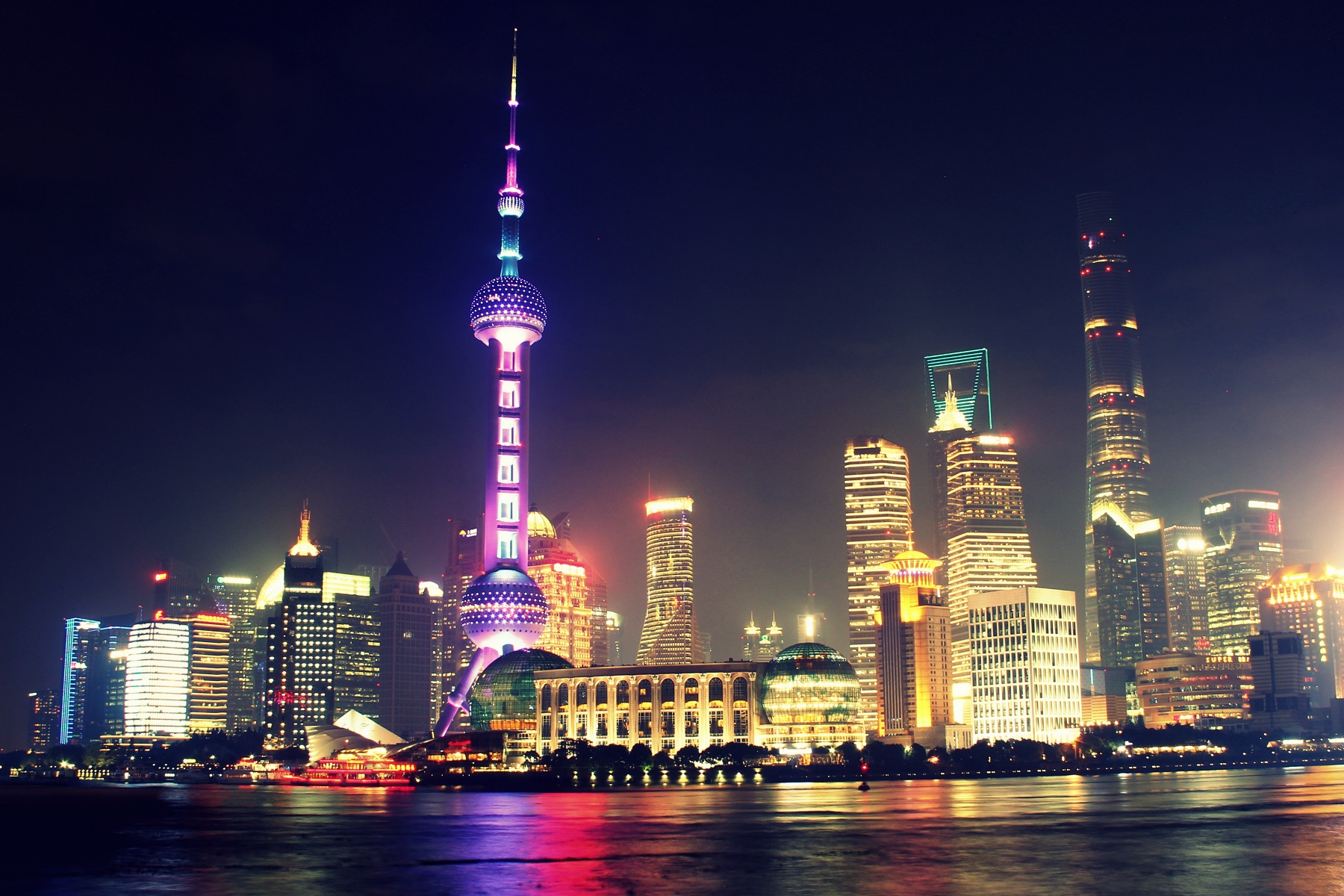 night skyline skyscrapers shanghai 19885